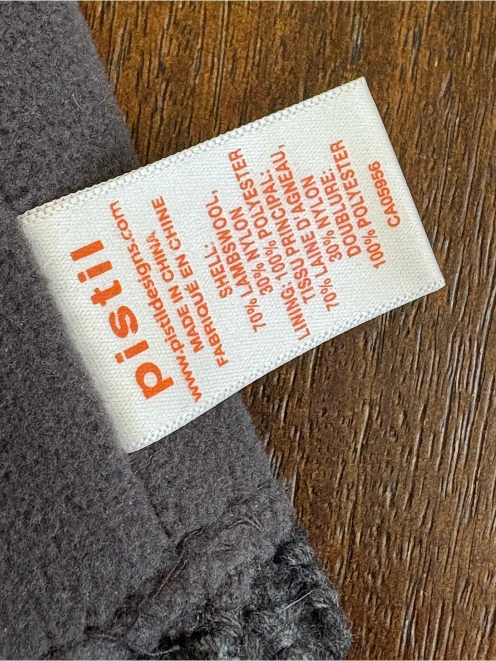 Pistil Elroy Beanie Fleece Wool Blend Charcoal Gray with Teal Stripes Knit OS